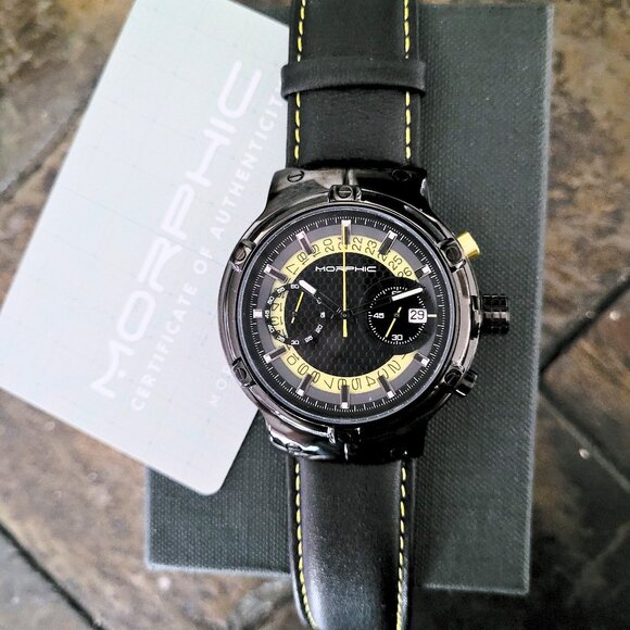 Morphic M91 Series Chronograph Leather Men's Watch - Picture 2 of 9